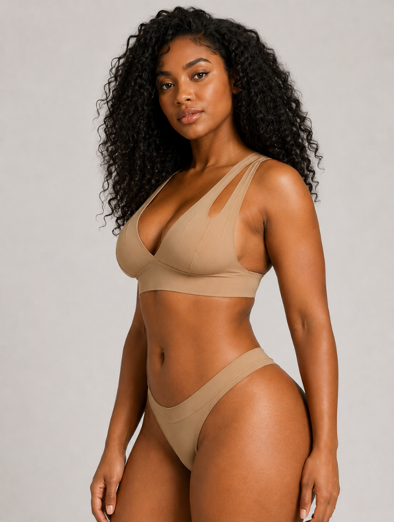 Second-Skin Slashed Bralette