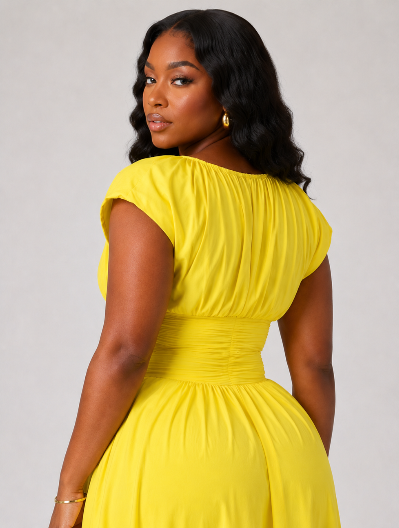 Sunny Hourglass Midi Dress
