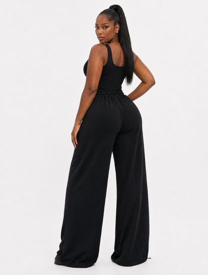 Grommet Cutout Wide Sweatpants