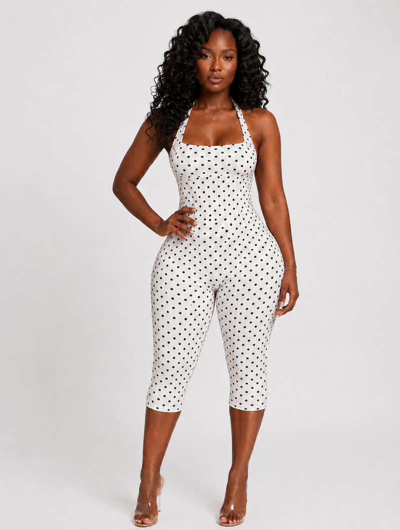 Polka Dot Halter Jumpsuit