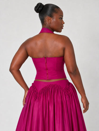 Fuchsia Halter Two-Piece Set
