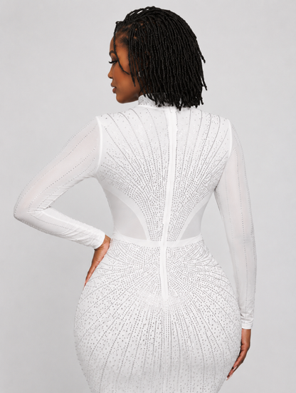 Crystal Mesh Long Dress
