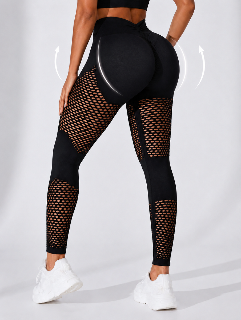 Peach Sculpt Mesh Leggings