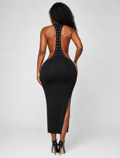 Grommet Detail Backless Maxi