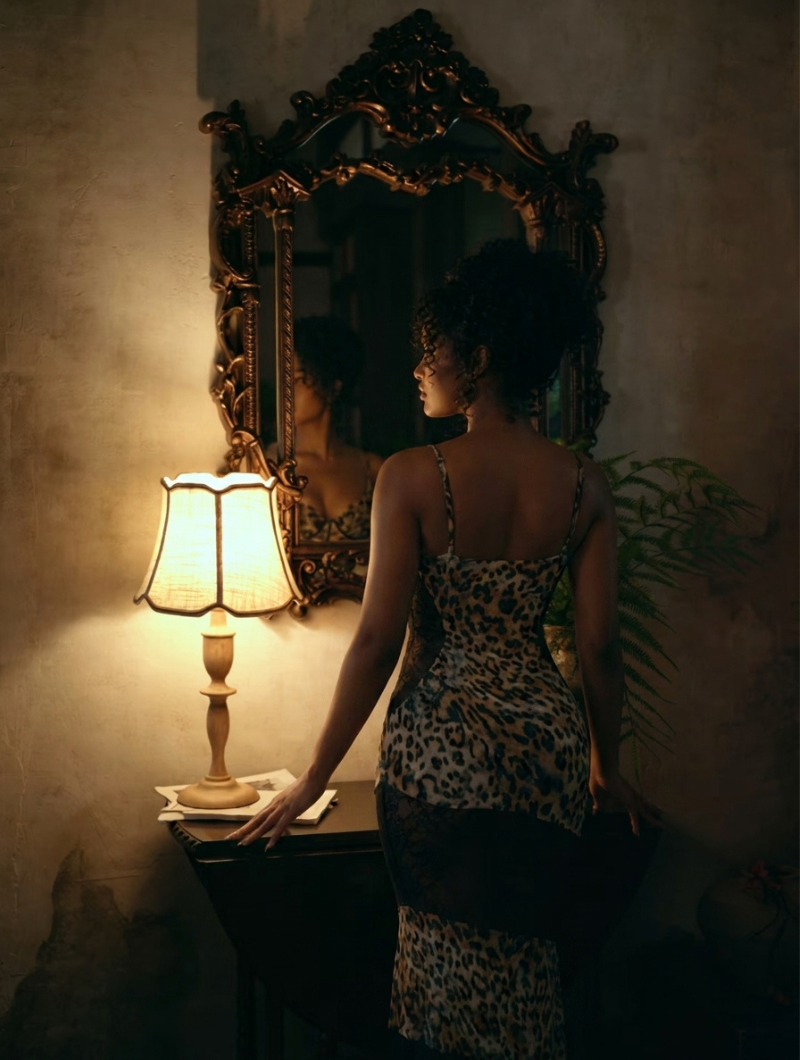 Leopard Lace Corset Maxi