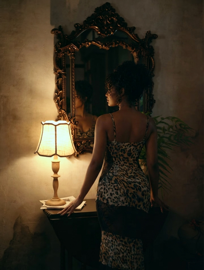 Leopard Lace Corset Maxi
