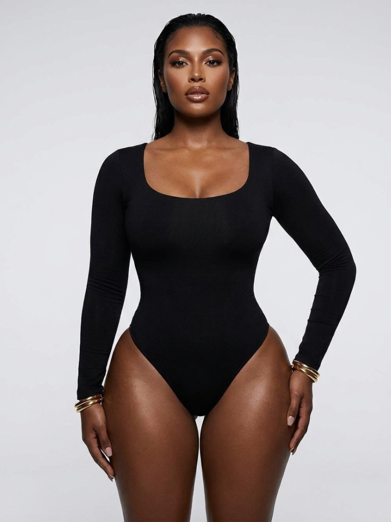Modern Long Sleeve Thong Bodysuit