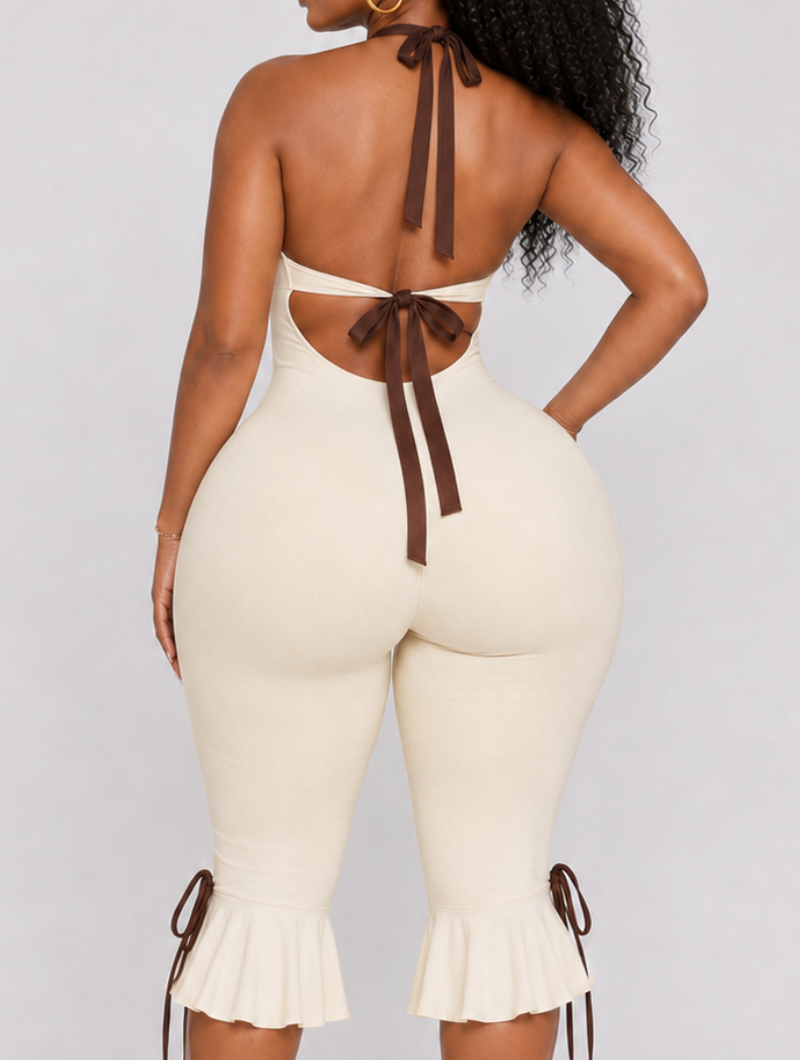 Backless Bow Halter Jumpsuit