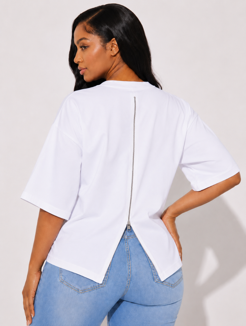 Back-Zip Cinched Tee