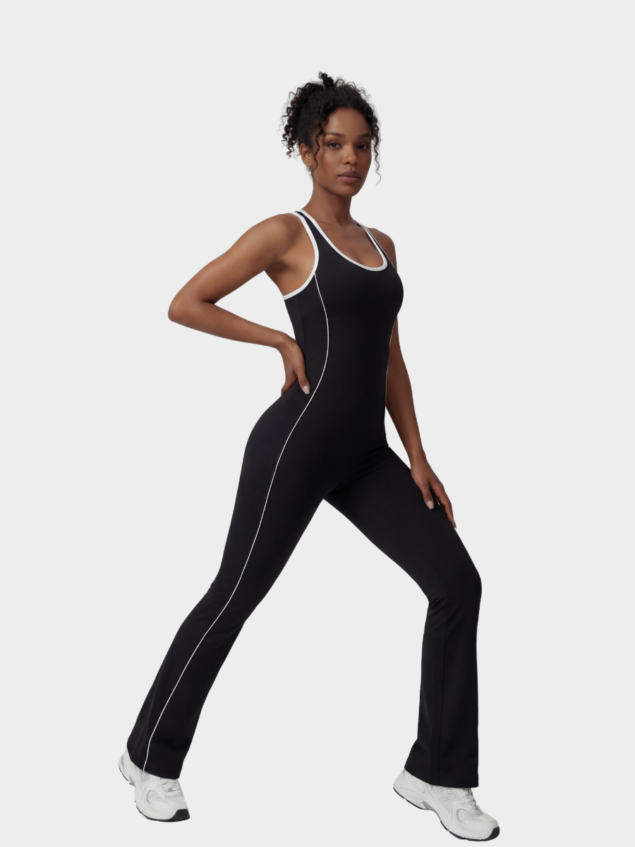 Backless Colorblock Jumpsuit