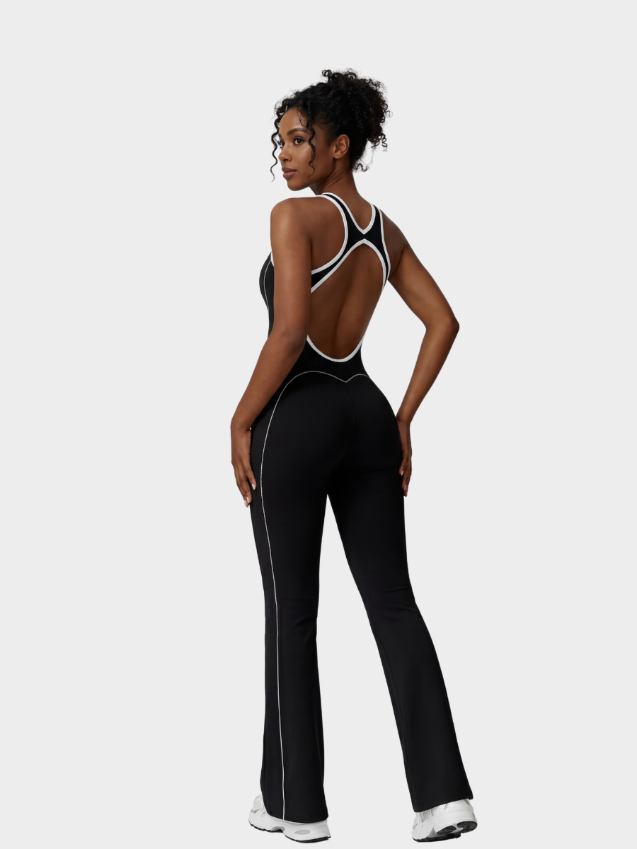 Backless Colorblock Jumpsuit
