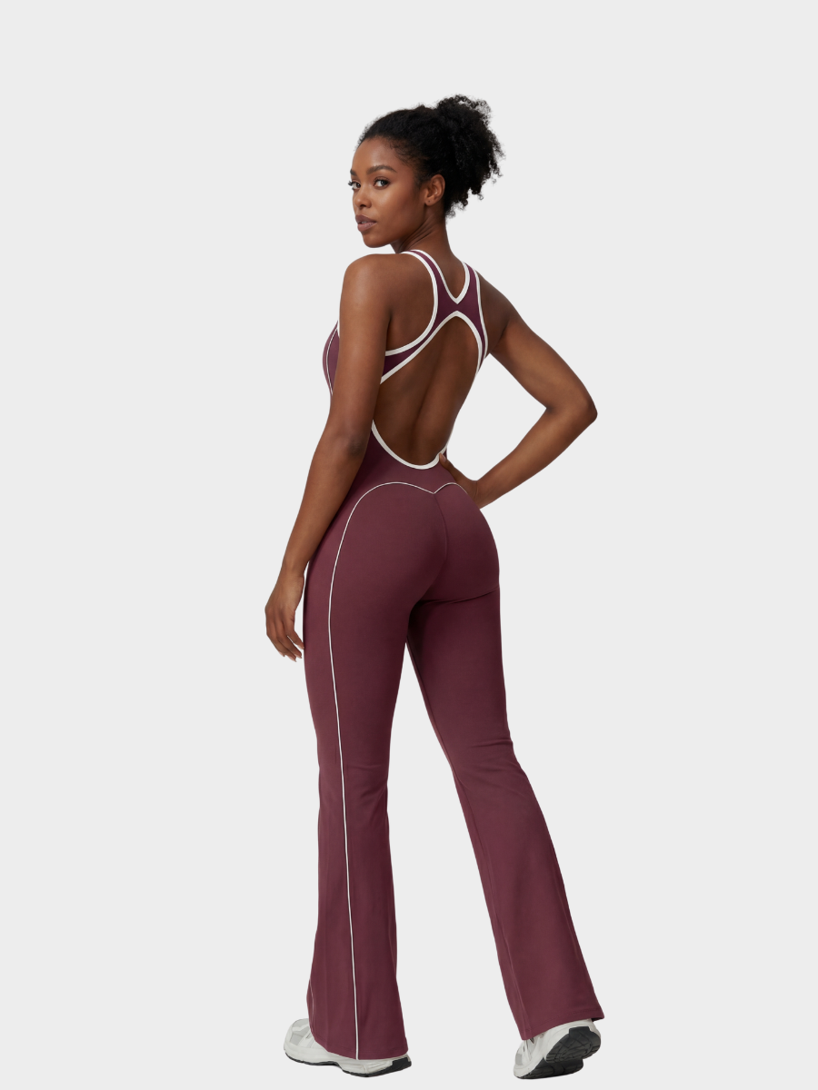 Backless Colorblock Jumpsuit