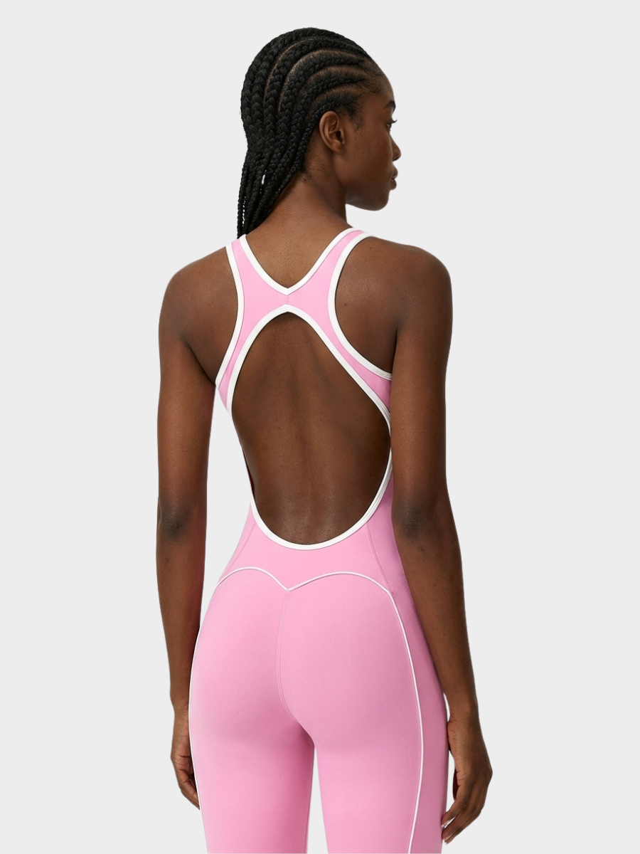 Backless Colorblock Jumpsuit