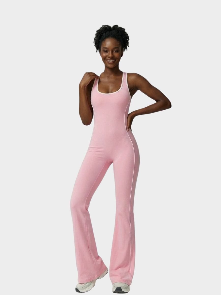 Backless Colorblock Jumpsuit