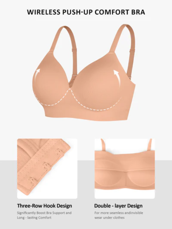 Wireless Push-Up Seamless Comfort Full Coverage Bra