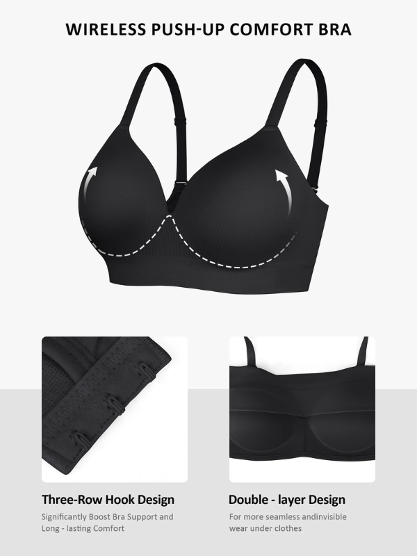 Wireless Push-Up Seamless Comfort Full Coverage Bra