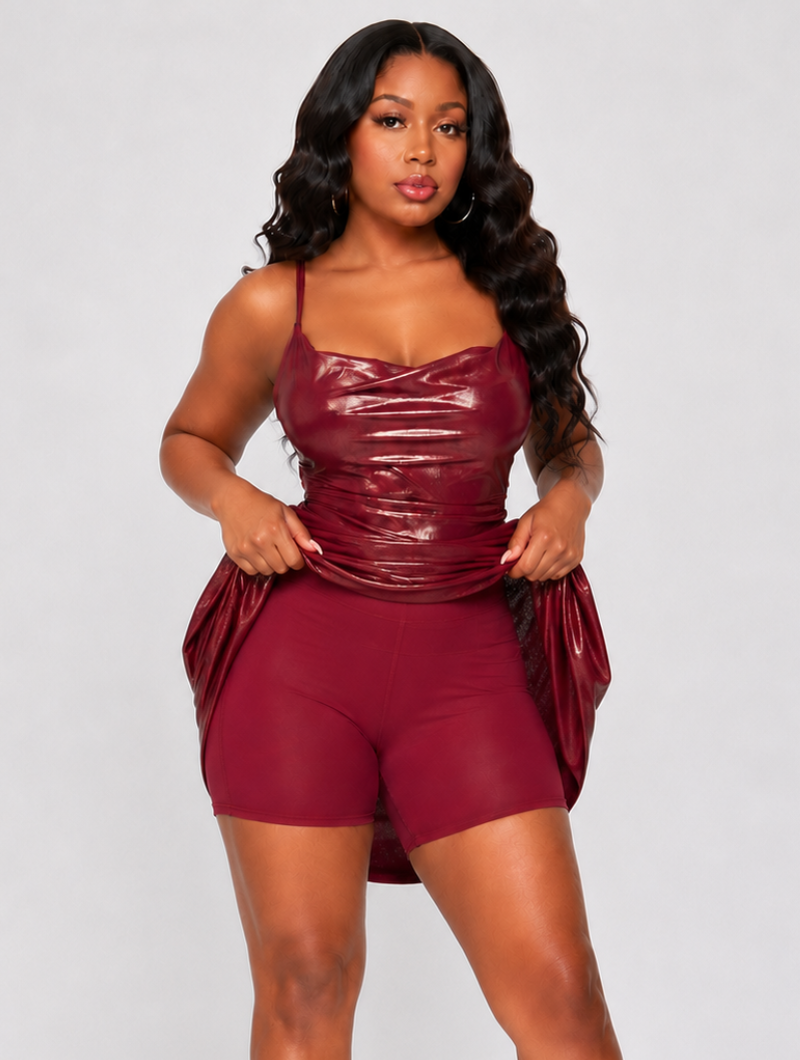 Sculpting Shimmer Ruched Dress