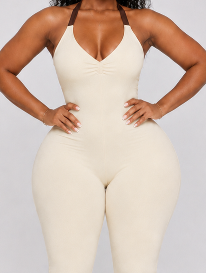 Backless Bow Halter Jumpsuit