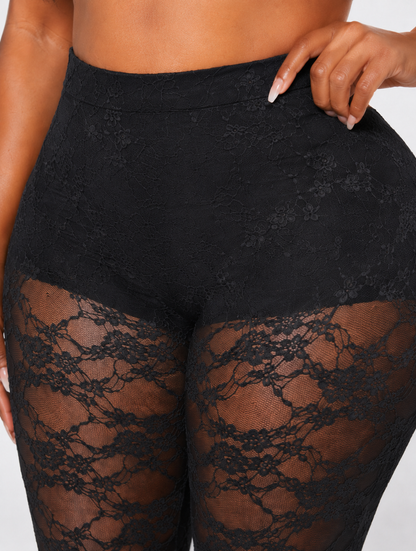 Sheer Noir Wide-Leg Pants