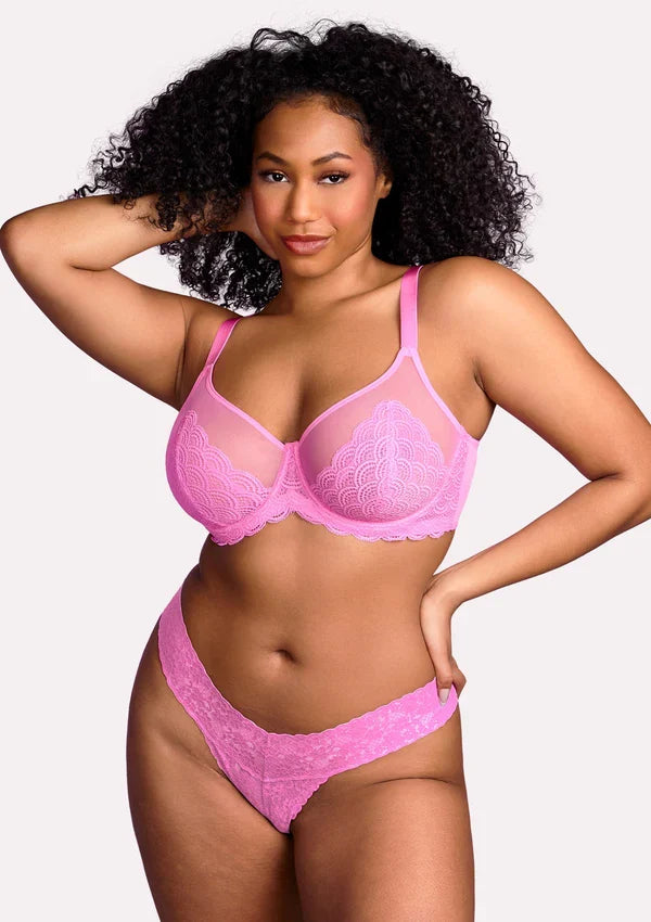 Mermaid Scales Lace  Unlined Bra