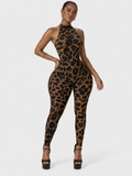 Leopard Luxe Halter Catsuit