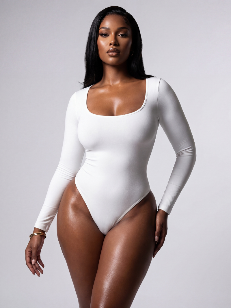 Modern Long Sleeve Thong Bodysuit