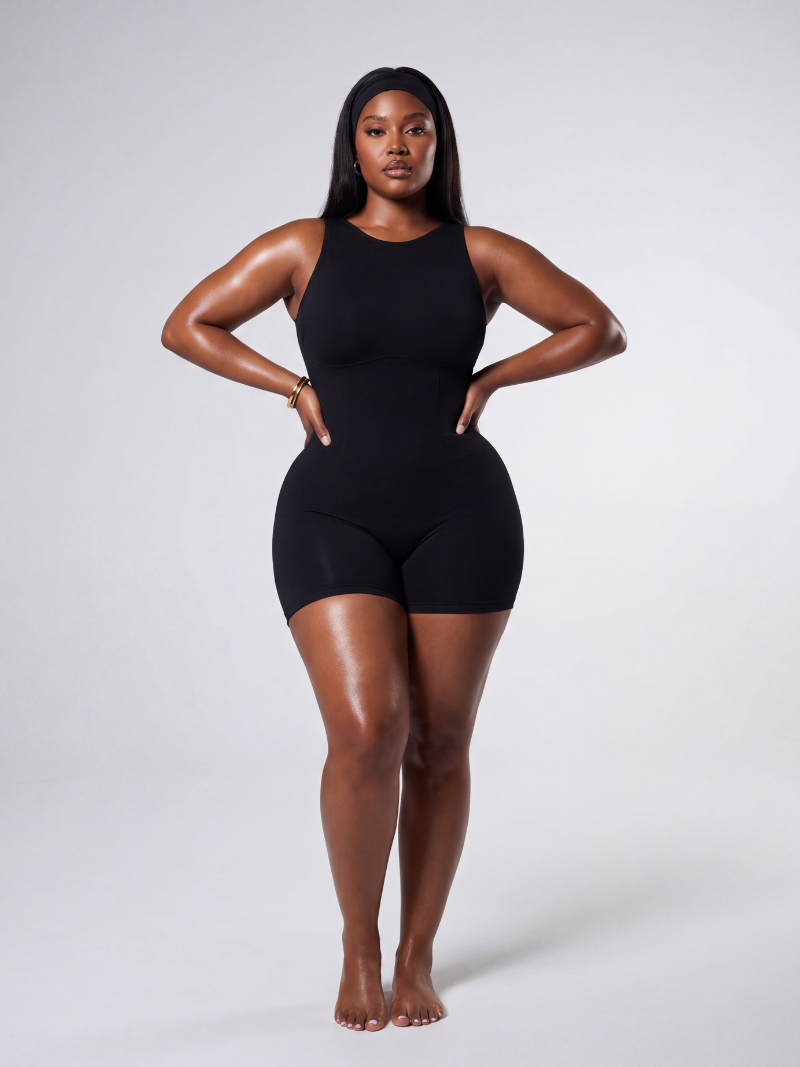 Scoop Neck Backless Bodysuit