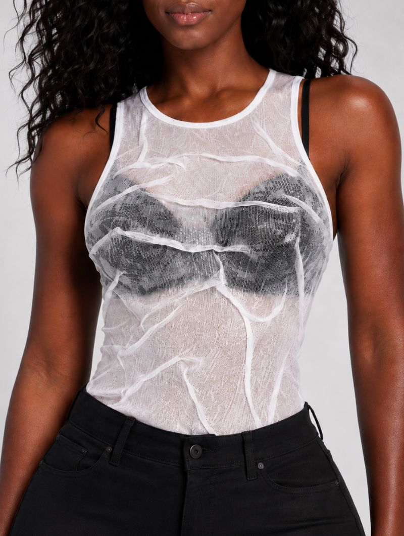 Rigid Crinkle Textured Top