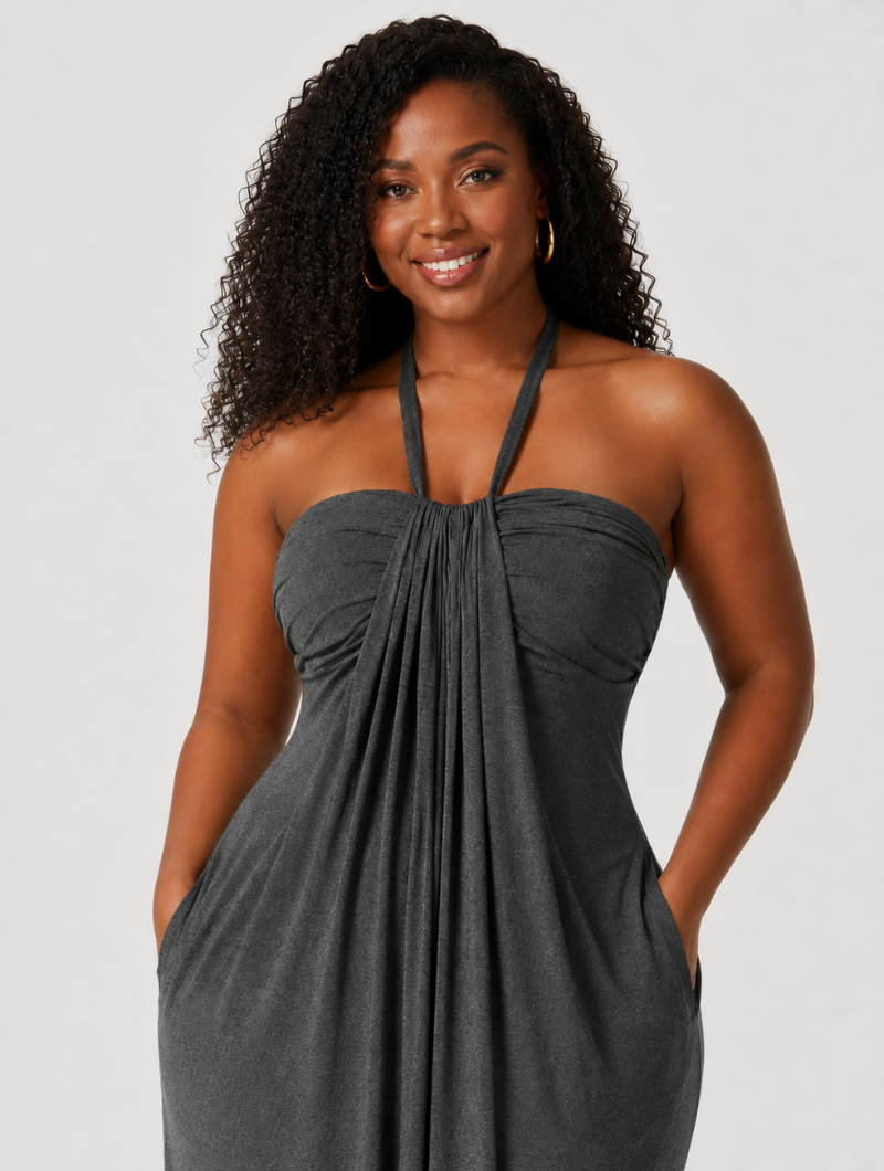 Drapey Jersey Halter Maxi