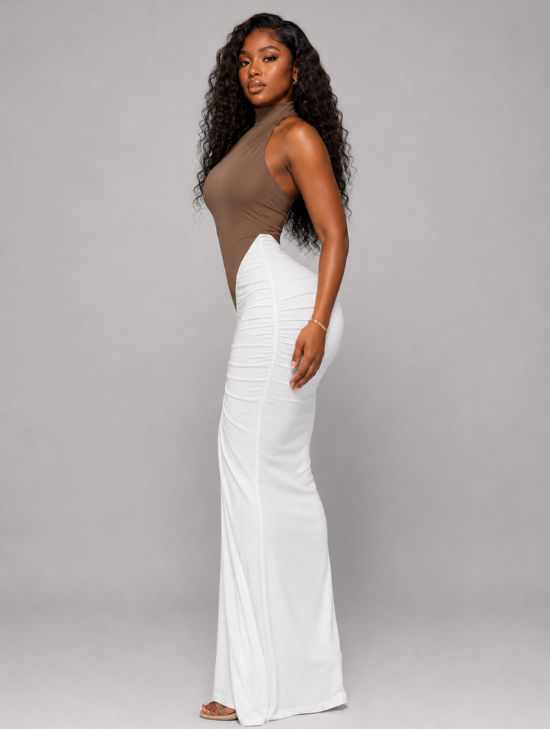 Hourglass Illusion Halter Dress