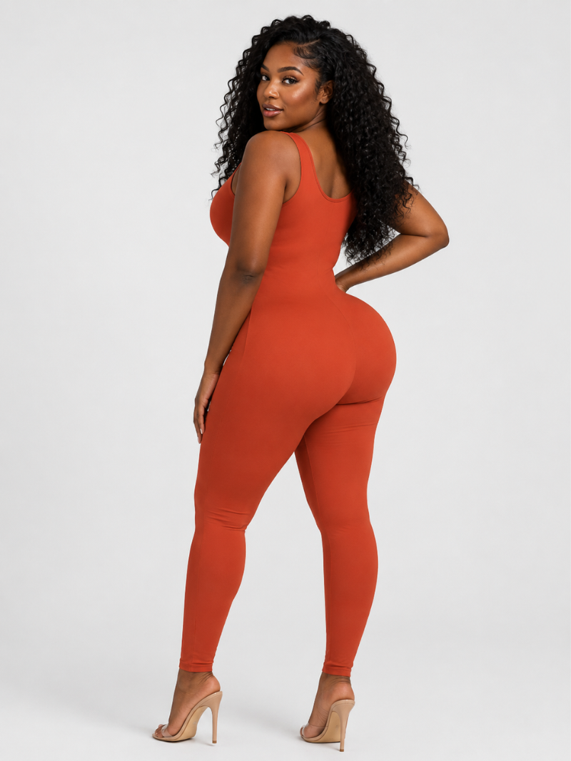 Snatched V-Neck Unitard