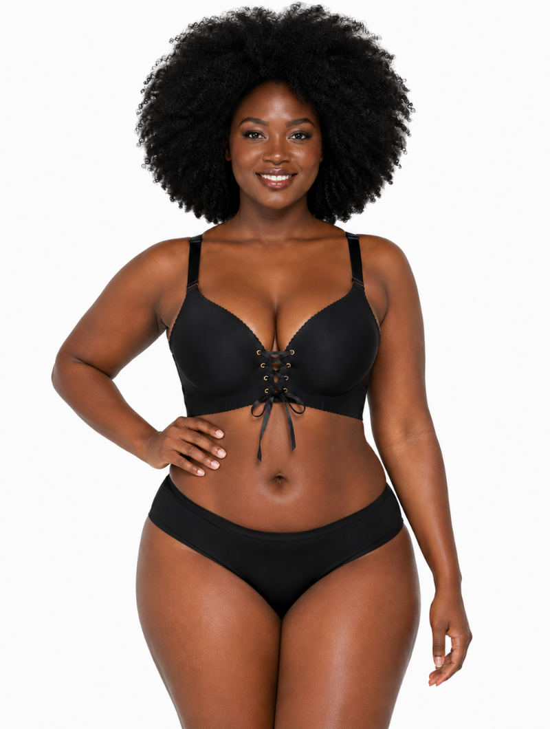 Lace-Up Push-Up Bra