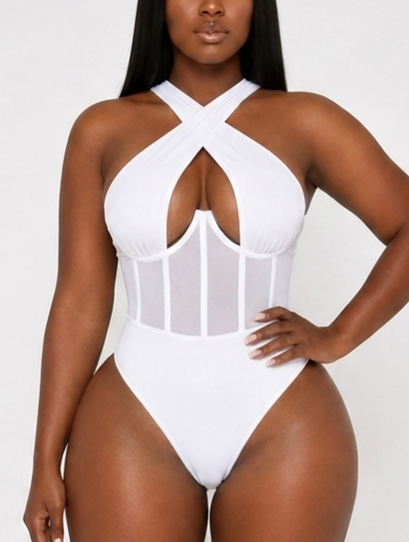 Sculpting Cross-Front Corset Bodysuit