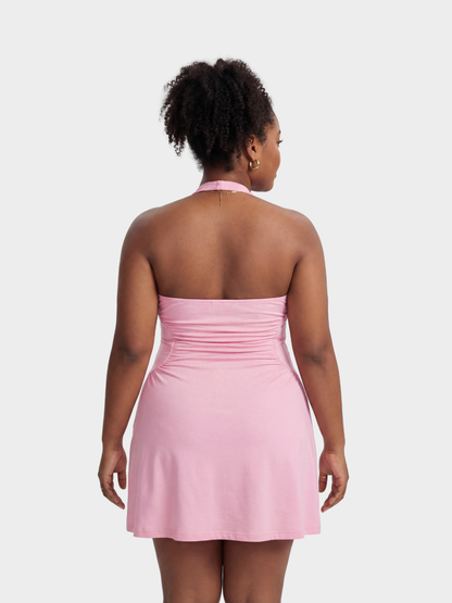 Ruched Halter Dress