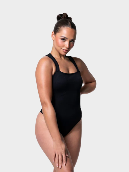 Hourglass Shape Ribbed Bodysuit