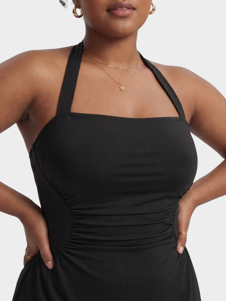 Ruched Halter Dress
