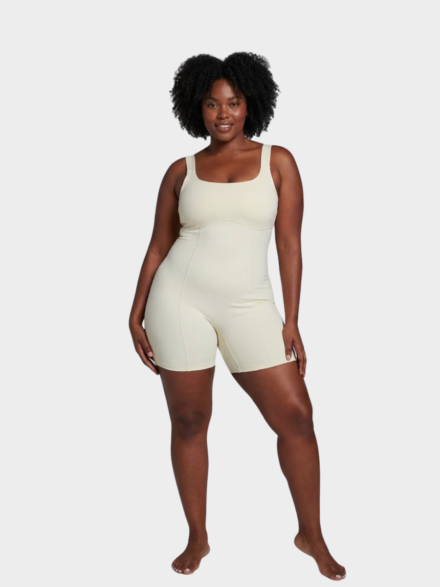 Body-Hugging Square Romper