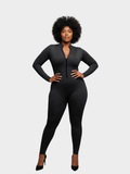 Long Sleeve Zip Front Sculpting Jumpsuit
