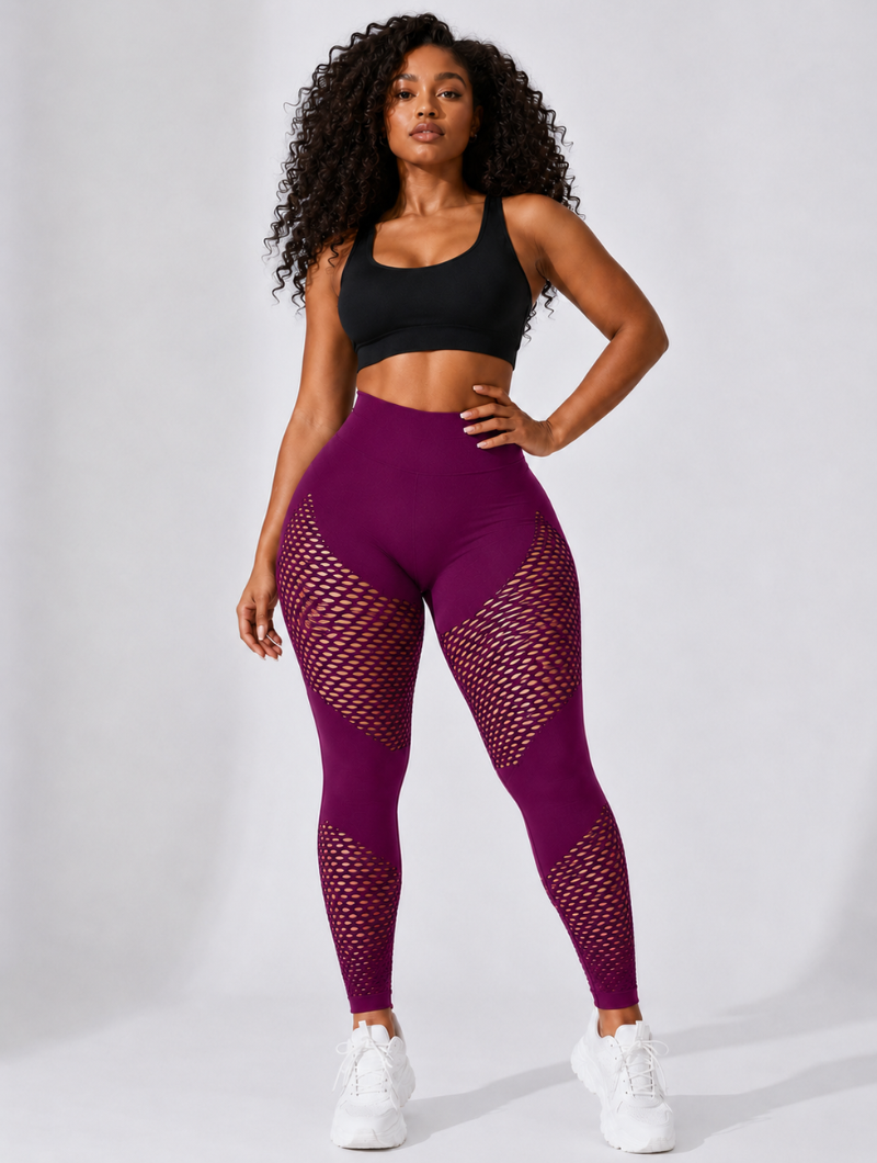 Peach Sculpt Mesh Leggings