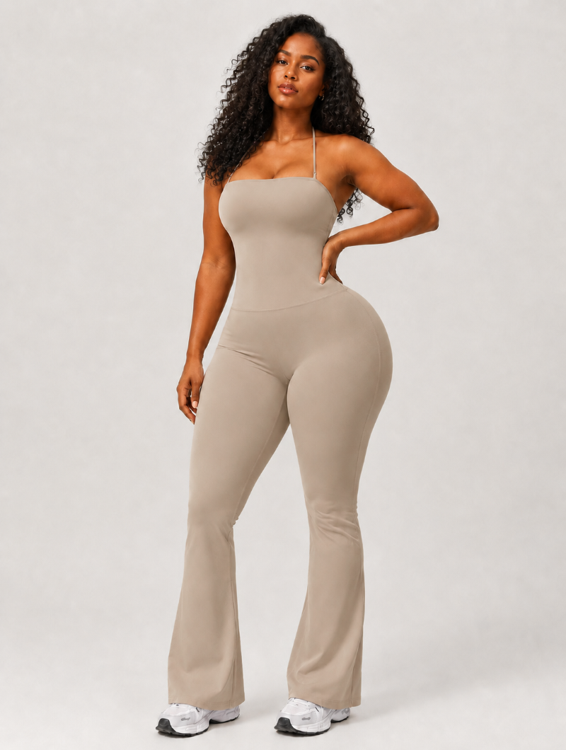 Halter Backless Flare Jumpsuit