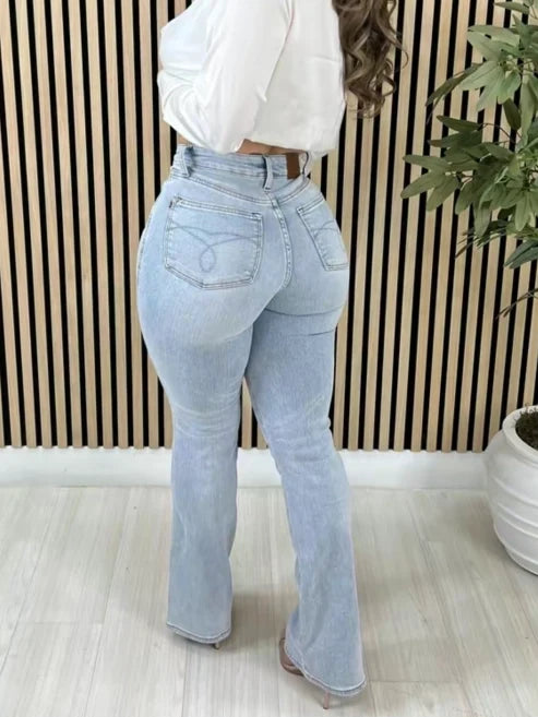 High Rise Belly Control Flare Jeans