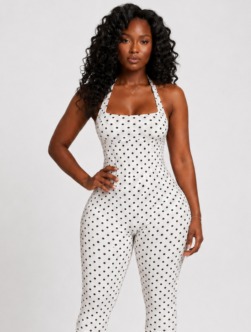 Polka Dot Halter Jumpsuit