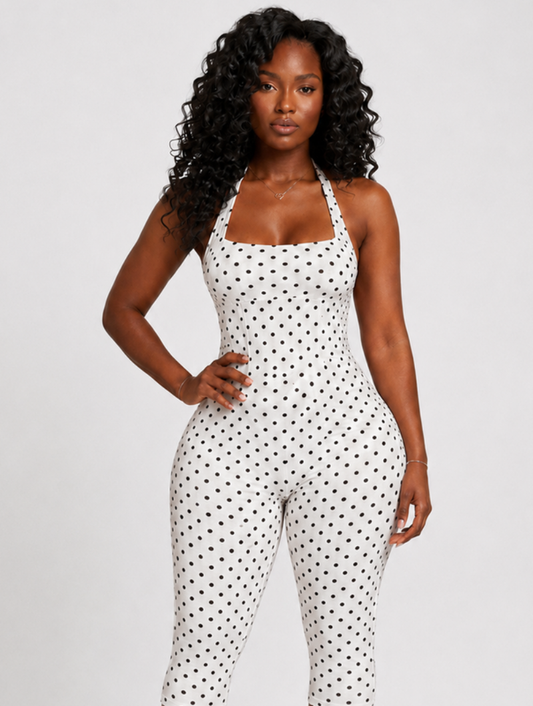 Polka Dot Halter Jumpsuit