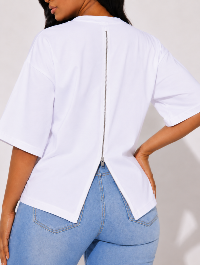 Back-Zip Cinched Tee