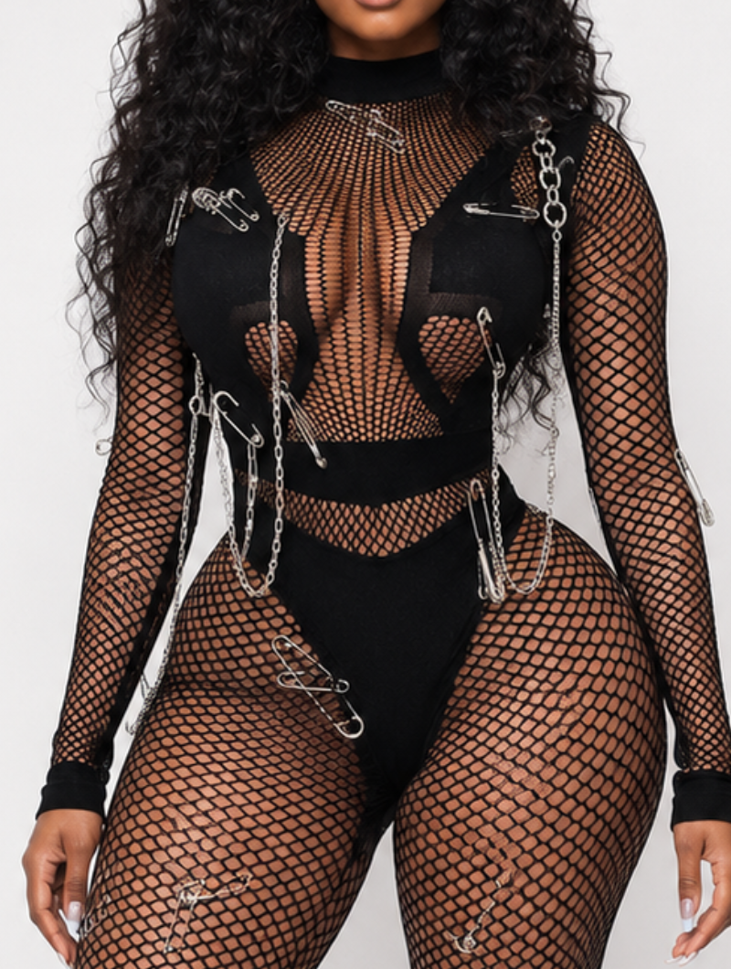 Chain-Linked Mesh Catsuit