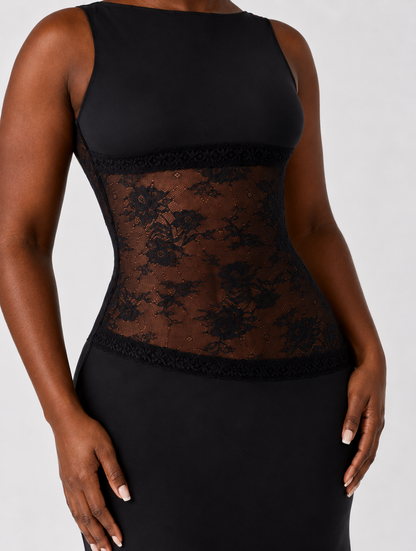 Lace Waistband Maxi Dress