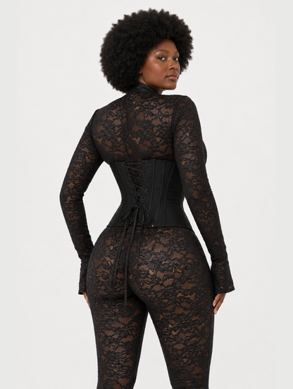 Lace Capri Corset Jumpsuit