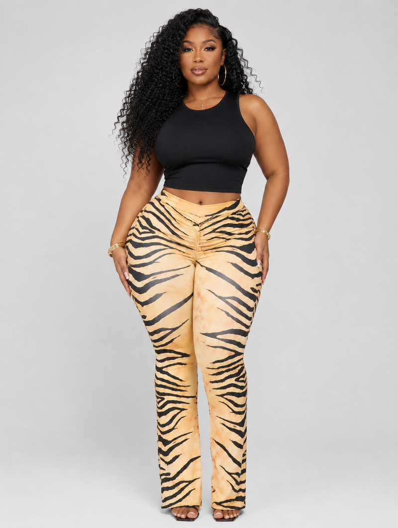 Tiger Queen Ruched Flares
