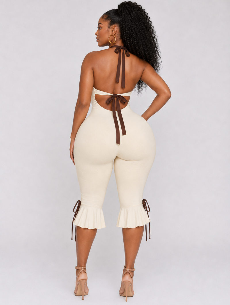 Backless Bow Halter Jumpsuit