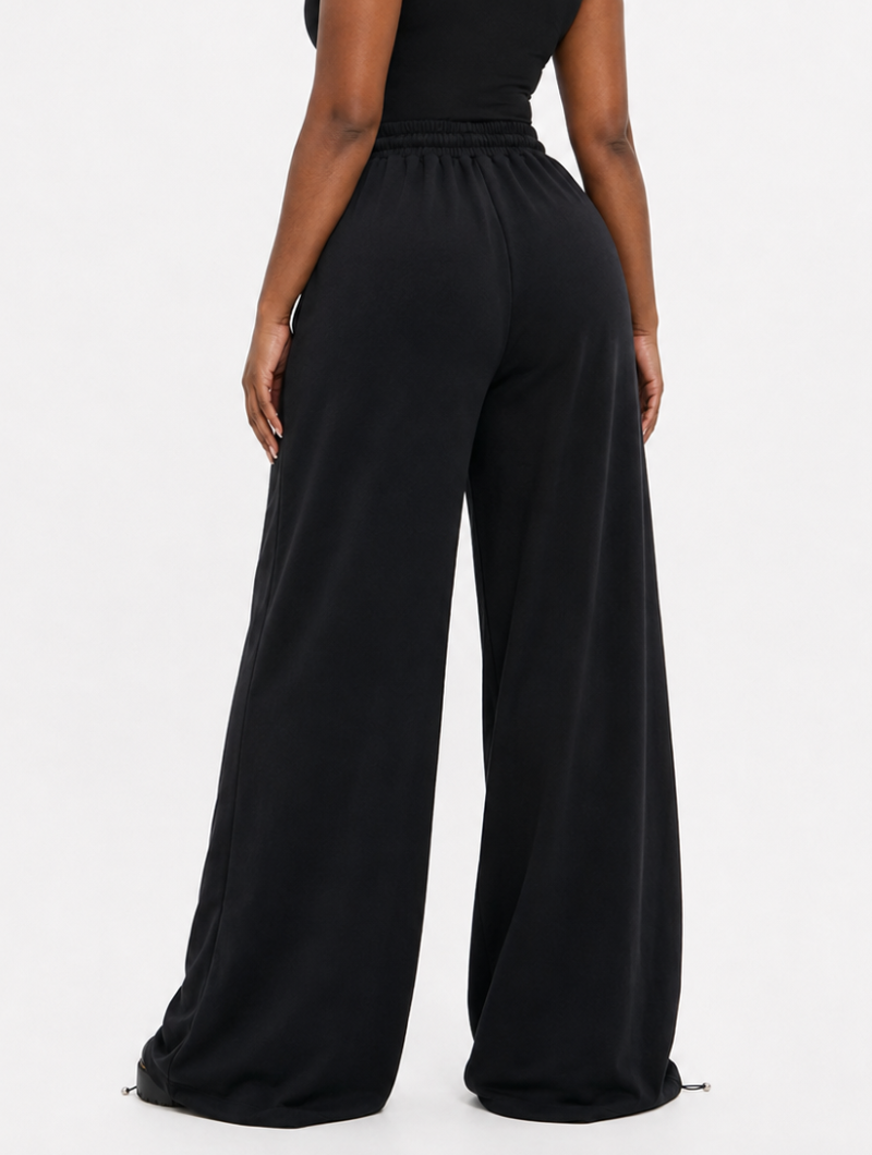 Grommet Cutout Wide Sweatpants